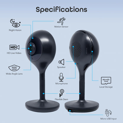 Look Indoor Home Security 1080P HD Video Surveillance Camera with Motion Detection, 2-Way Audio, Black