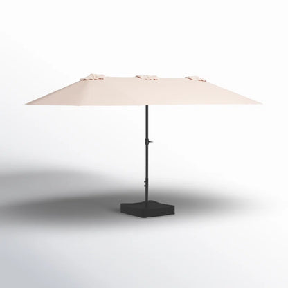 Nyasia 15 Ft. X 9 Ft. Rectangular Market Umbrella with Base (Sand Not Included)