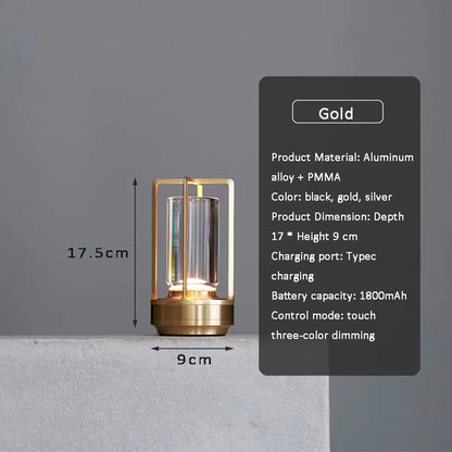LumiCrystal™ Rechargeable Touch Lamp – Elegant LED Crystal Light for Home, Camping & Decor