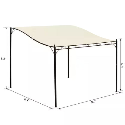 10 Ft. X 10 Ft. X 8 Ft. Steel Frame Pergola Patio Canopy Gazebo with Durable and Spacious Weather-Resistant Design White