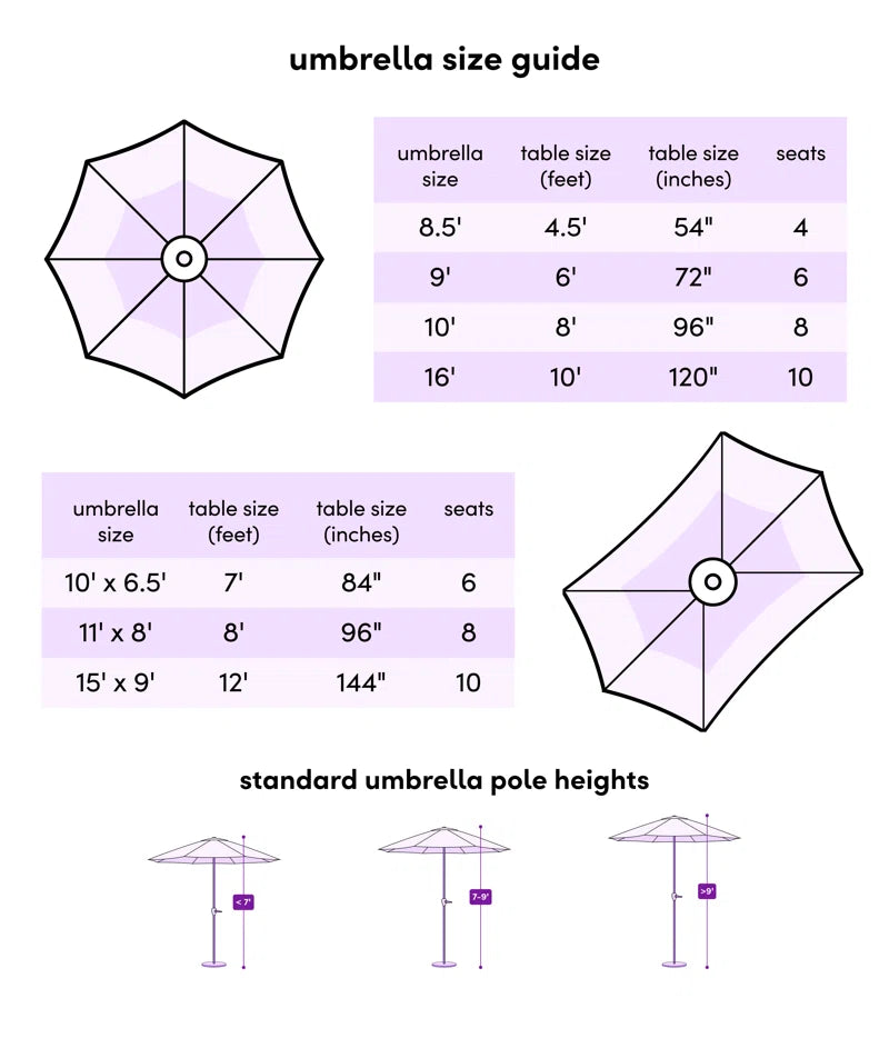 Nyasia 15 Ft. X 9 Ft. Rectangular Market Umbrella with Base (Sand Not Included)