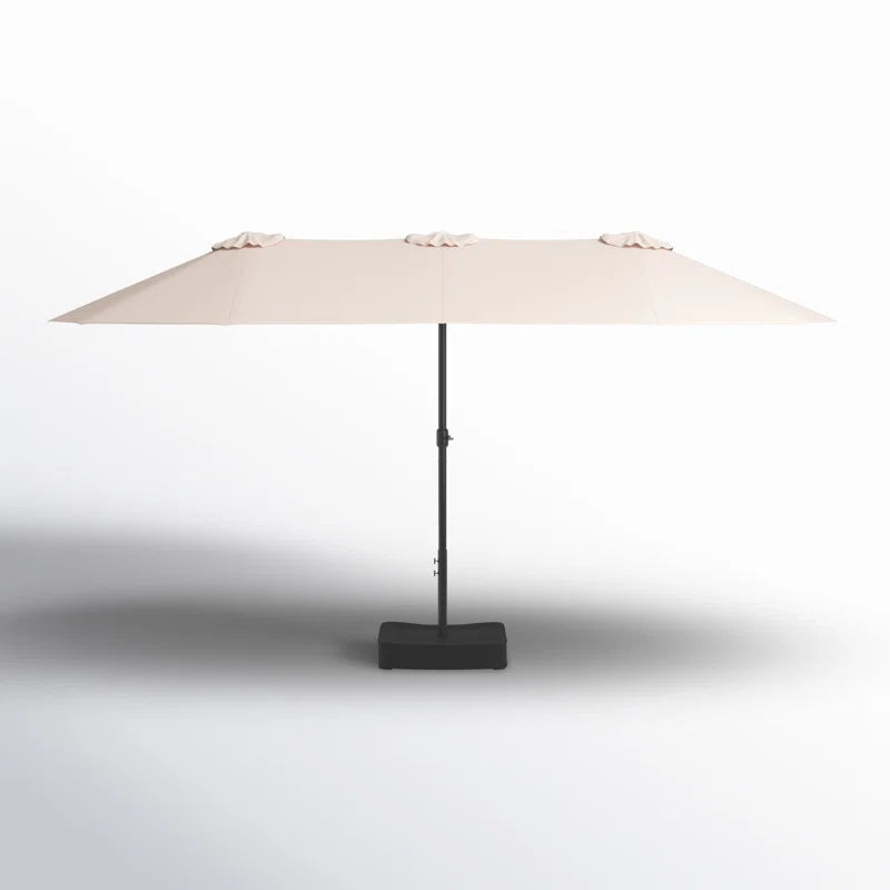 Nyasia 15 Ft. X 9 Ft. Rectangular Market Umbrella with Base (Sand Not Included)
