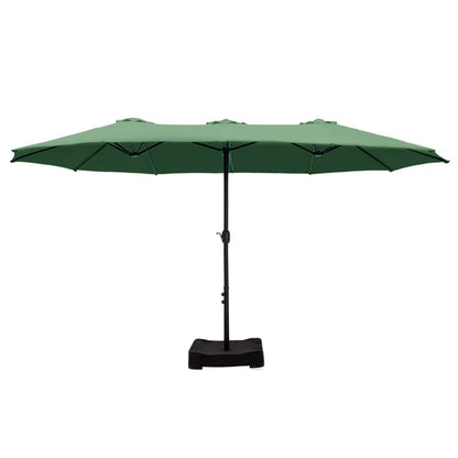 Nyasia 15 Ft. X 9 Ft. Rectangular Market Umbrella with Base (Sand Not Included)