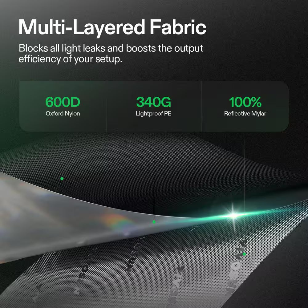 4 Ft. X 4 Ft. Mylar Hydroponic Grow Tent with Observation Window and Floor Tray