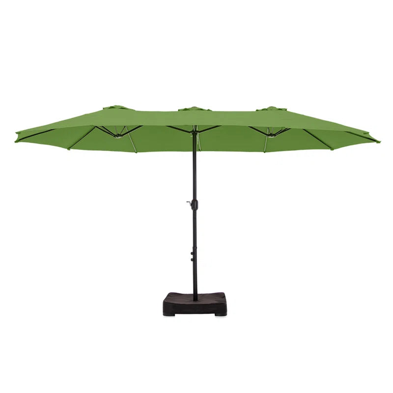 Nyasia 15 Ft. X 9 Ft. Rectangular Market Umbrella with Base (Sand Not Included)