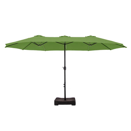 Nyasia 15 Ft. X 9 Ft. Rectangular Market Umbrella with Base (Sand Not Included)
