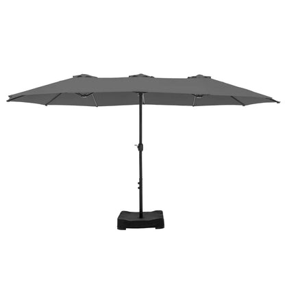 Nyasia 15 Ft. X 9 Ft. Rectangular Market Umbrella with Base (Sand Not Included)