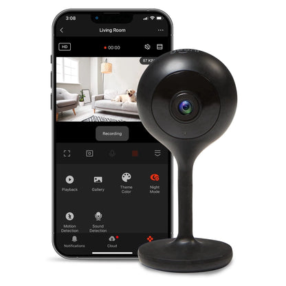 Look Indoor Home Security 1080P HD Video Surveillance Camera with Motion Detection, 2-Way Audio, Black